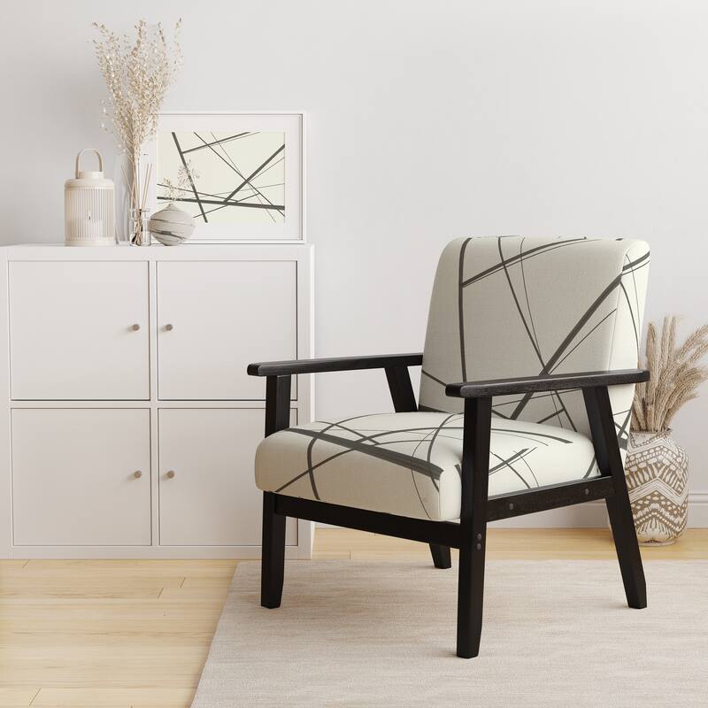 Designart "Minimalist Black And White IV" Upholstered Transitional